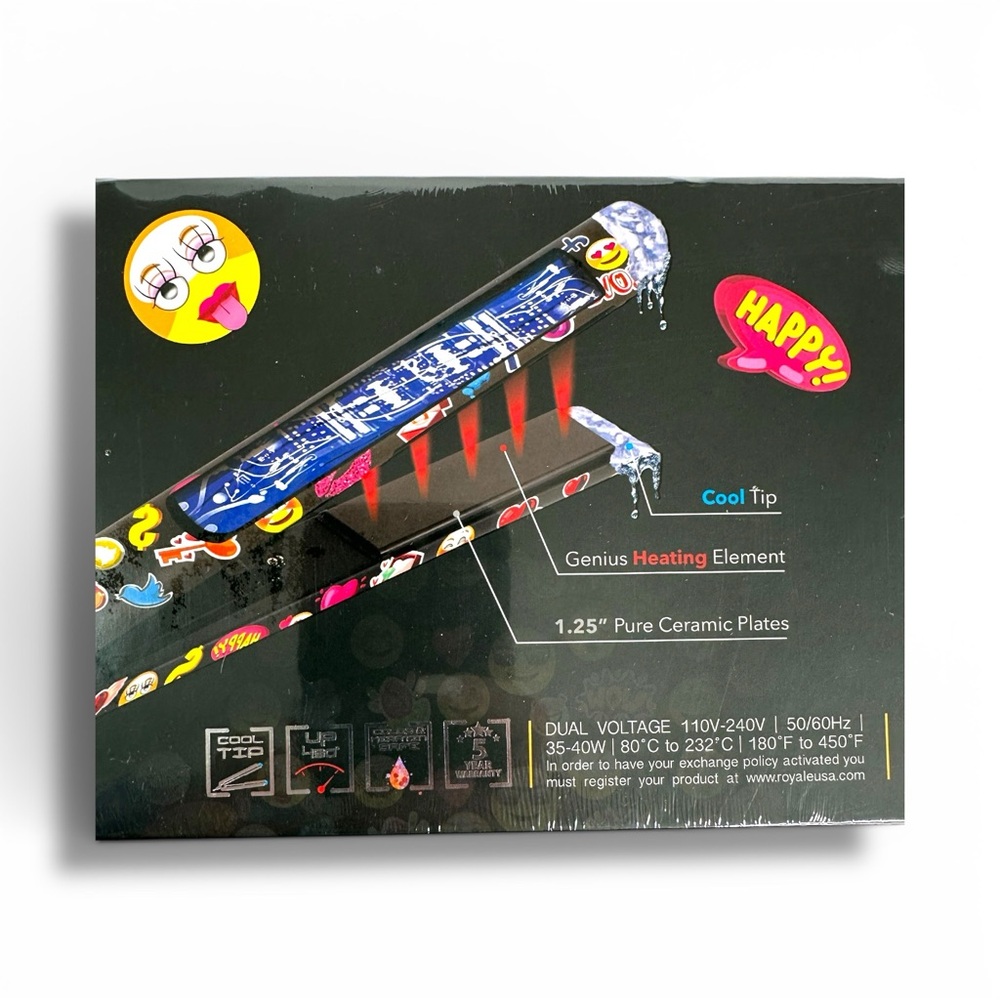 Platinum Genius Heating Element Emojis Flat Iron - Picture 8 of 9